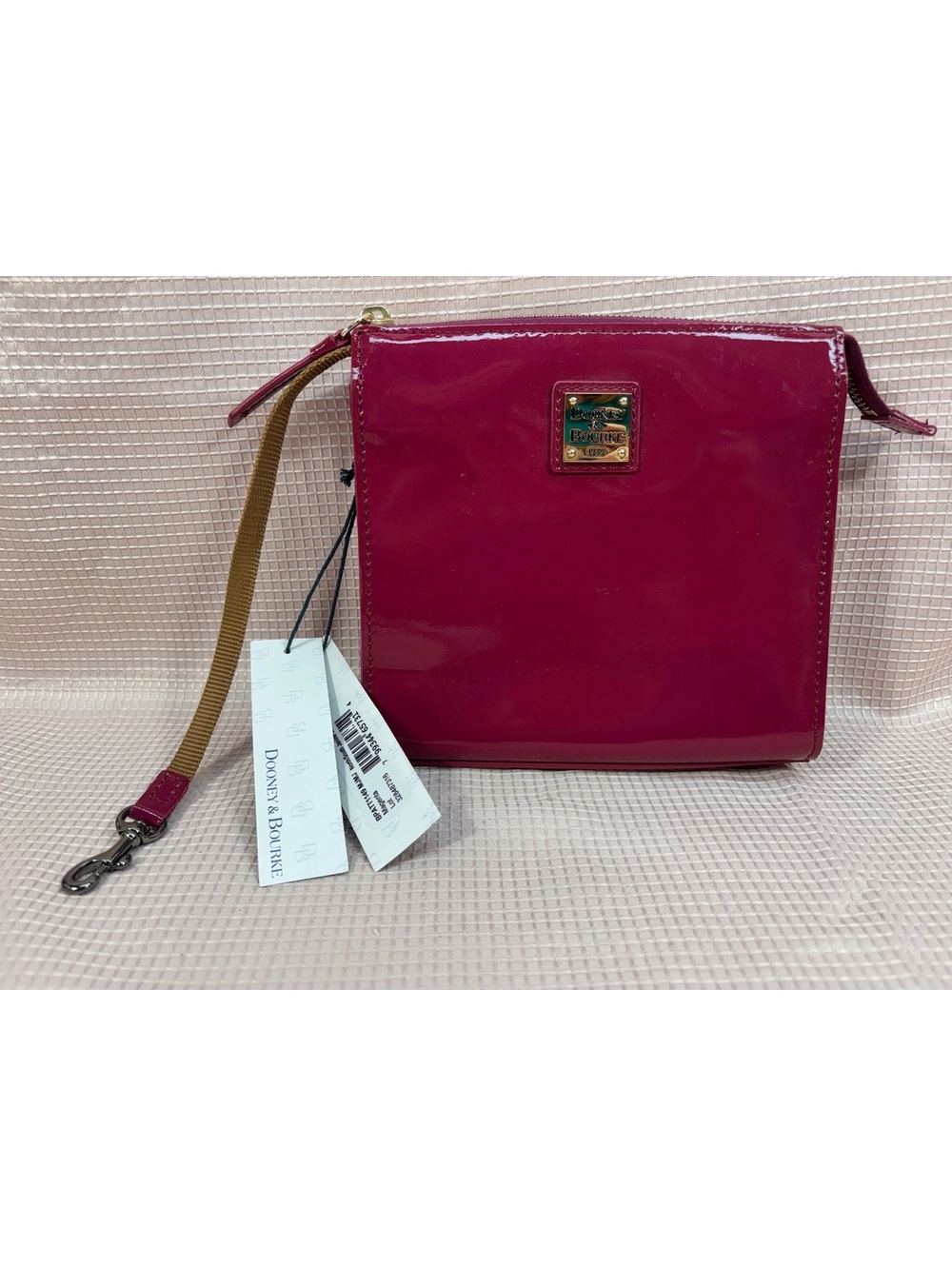 261 - Dooney & Bourke Patent Leather Crossbody Magenta - Janine - No Strap